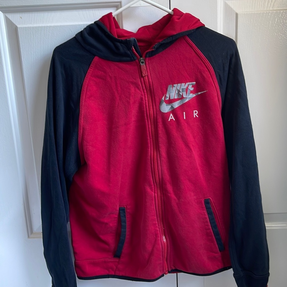 Nike Red and Black Zip-up